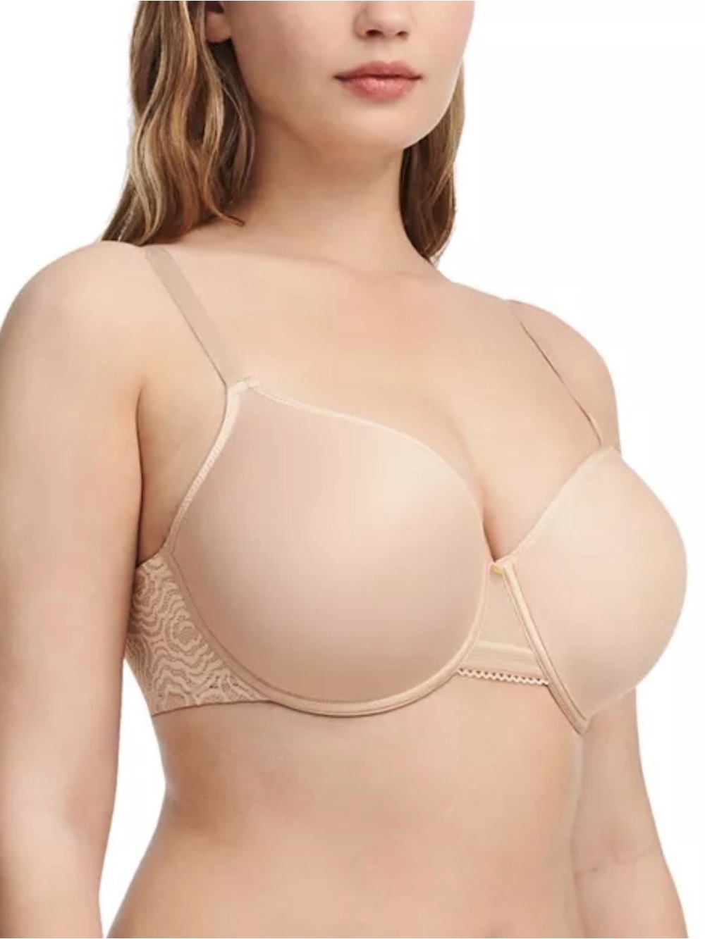 Chantelle C Jolie Comfort Convertible T-Shirt underwire Bra Sz 36DDD in nude